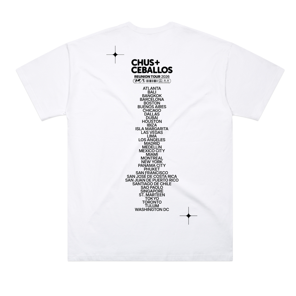 Chus & Ceballos Reunion Tour 2026 Tee - White