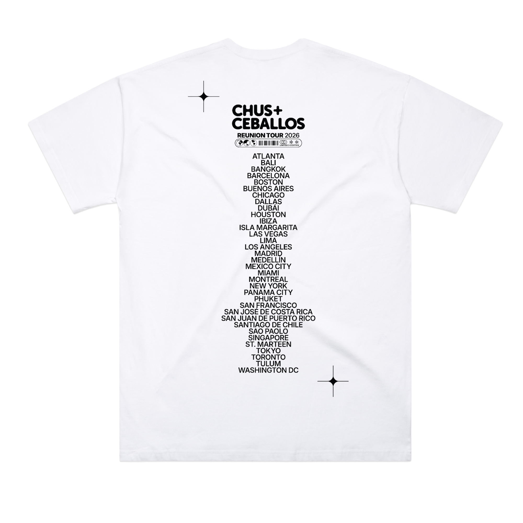 Chus & Ceballos Reunion Tour 2026 Tee - White