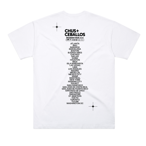 Chus & Ceballos Reunion Tour 2026 Tee - White