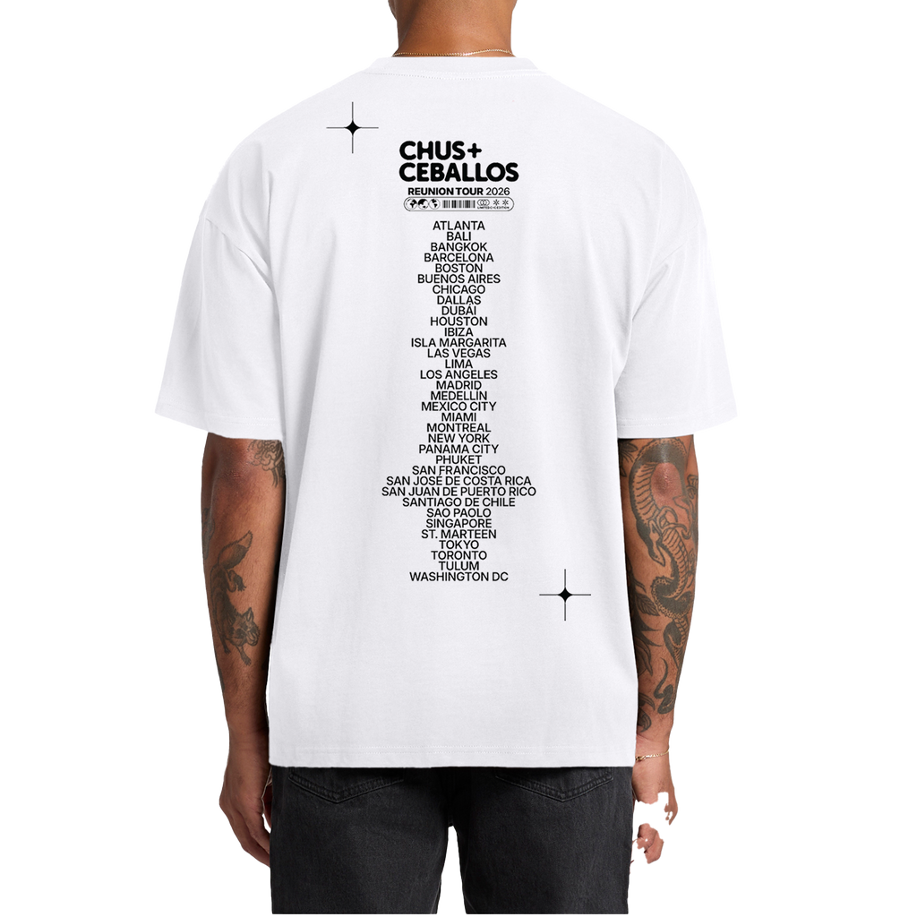 Chus & Ceballos Reunion Tour 2026 Tee - White