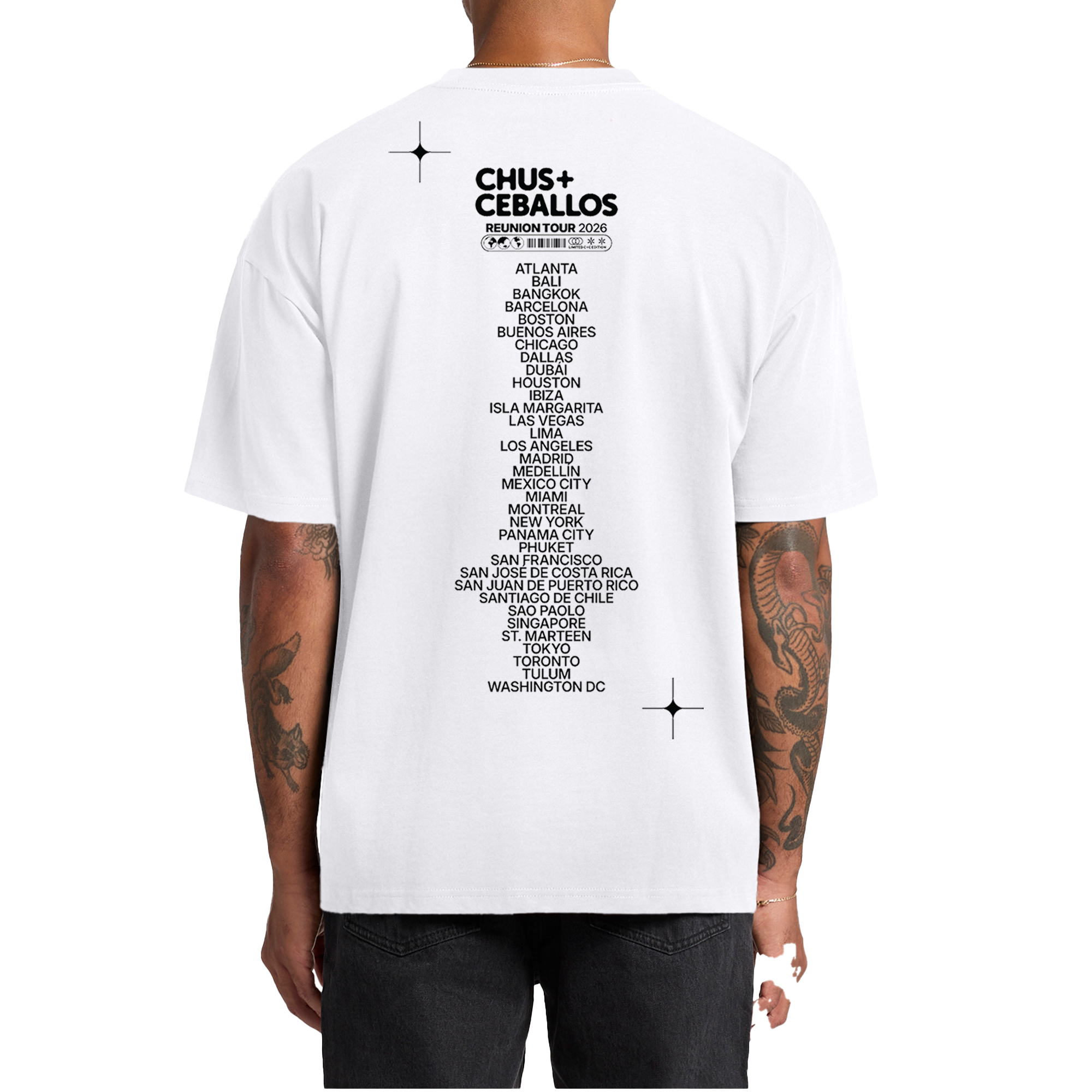 Chus & Ceballos Reunion Tour 2026 Tee - White